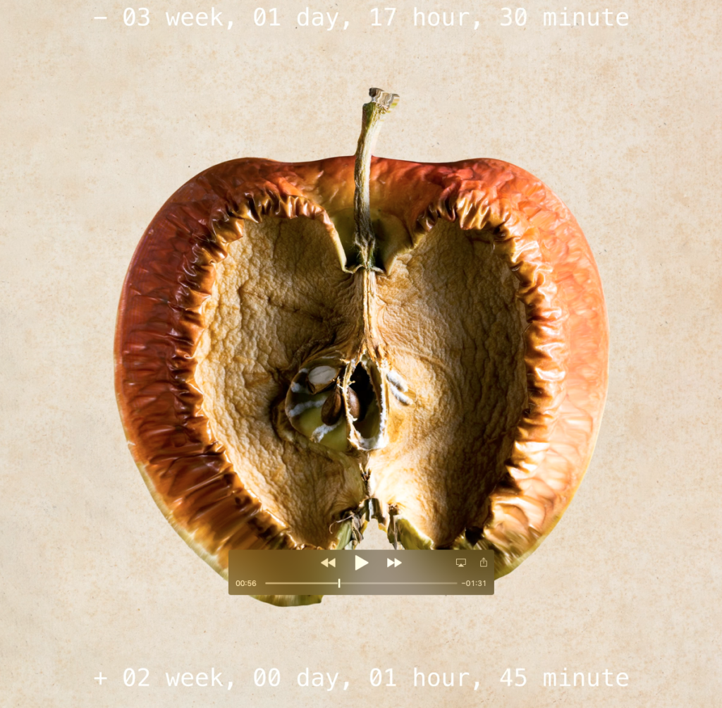 Nature Morte: Apple — 5 weeks, 1 day, 13 hours, and 15 minutes